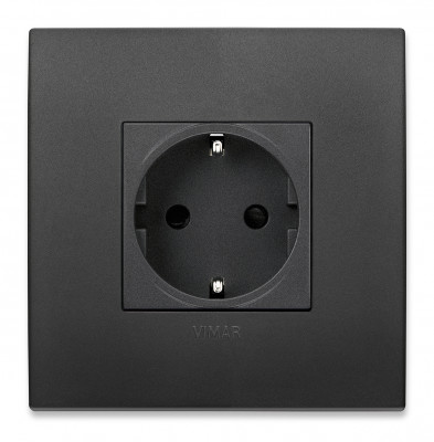 Розетка 2к+з, цвет антрацит, серия Arke