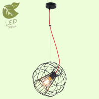 LUSSOLE NAMPA Подвесной светильник, цвет основания - черный, плафон - металл (цвет - черный), 1x10W E27, GRLSP-9933