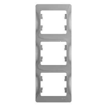 Glossa Рамка 3-ная, вертикальная, алюм.