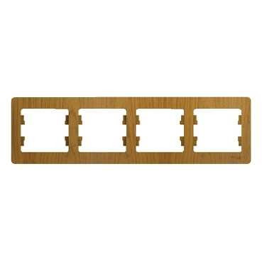 Glossa Рамка 4-ная, горизонтальная, дерево дуб