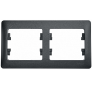 Glossa Рамка 2-ная, горизонтальная, антрацит