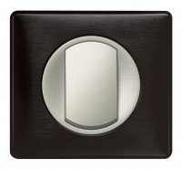 Legrand Выключатель 1-клавишный, вставка - титан,  металлик - Карбон, серия Celiane