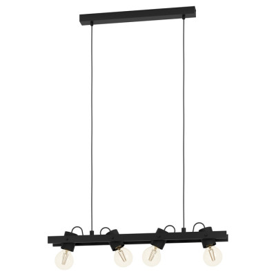 43848 Подвесной потолочный светильник (люстра) PLIMSOLL, 4Х15W, E27, L770, B95, H1100, сталь, дерево