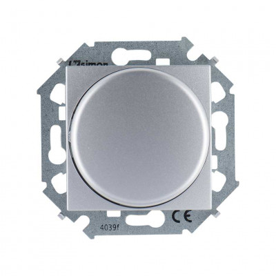 Simon Simon15 Светорегулятор электронн., переключатель, 500Вт 230В~, винт. зажим, алюминий, 1591790-033