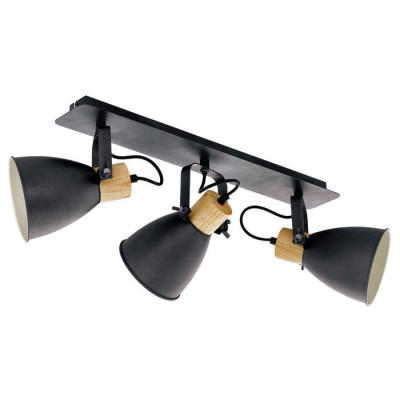 99076 Спот COSWARTH, 3x40W(E27), сталь, дерево//антрацит, кремово-белый, коричневый