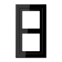 Рамка для вертикальной и горизонтальной установки, 2 поста; дюропласт; черный; LSDesign, LSD982SW