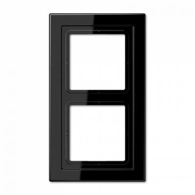 Рамка для вертикальной и горизонтальной установки, 2 поста; дюропласт; черный; LSDesign, LSD982SW