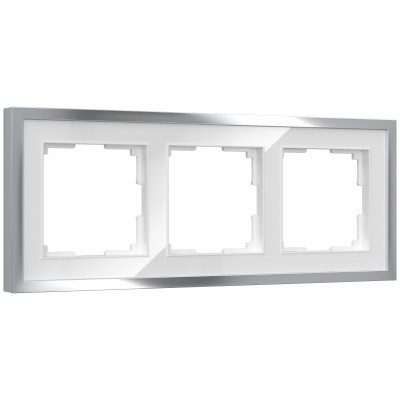 Werkel W0032850/ Рамка на 3 поста Baguette (белый/серебро), a060232