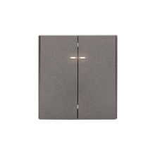 Выключатель STRONG 2 кл с подсветкой 10А с/у графит KRANZ, KR-78-0714-6