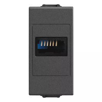 Vimar Телефонная розетка израильский стандарт, карбон матовый, 09324.CM