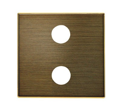 8555.2 OE - Накладка для механизма 2xRCA разъёма/коннектора, серия SKY, цвет античная латунь - 2CLA855520A1201