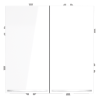 Выключатель встраиваемый VOLTUM S70 двухклавишный с подсветкой 10А, (белый глянцевый), VLS020201