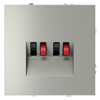 Розетка акустическая встраиваемая VOLTUM S70 4-местная, (сталь), VLS060305