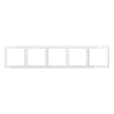 Рамка пластиковая VOLTUM S70 на 5 постов, (белый глянцевый), VLS100501