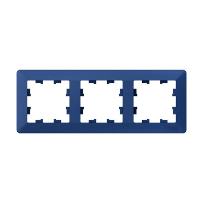 ATN221103 - ATLASDESIGN AIR 3-постовая РАМКА, АКВАМАРИН/дымчатый черный, Systeme Electric