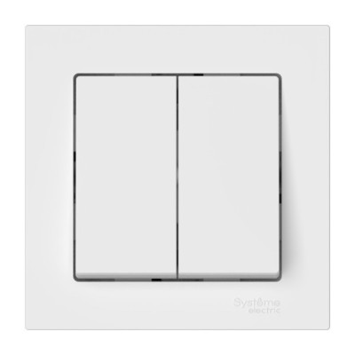 ATN000152S - ATLASDESIGN 2-клавишный ВЫКЛЮЧАТЕЛЬ, сх.5, 10АХ, в сборе, быстрозажим. клем., БЕЛЫЙ, Systeme Electric