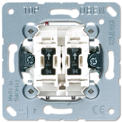 Выключатель 10AX 250V  контрольный сдвоенный для управления жалюзи, 505KOVU5