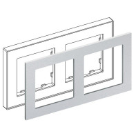 IRIDIUM Рамка на 2 поста, серебристый, Monaco 04 без кромки, 04P202