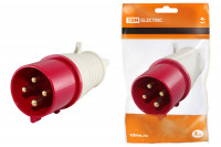 Вилка 014 3Р+РЕ 16А 380В IP44 TDM Electric, SQ0601-0002