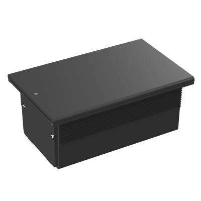 Donel Настольный встраиваемый розеточный блок, сдвижная крышка, 4 мод. (2 мод. 45х45), черный, DDSB4SCAB