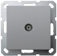 Розетка TV ?9.5mm проходная с накладкой, цвет Алюминий, G6002S, Jasmart Electric