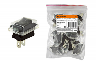 Клавишный переключатель YL-211-03 черный (влагозащищенный) 2 положения 1з  TDM Electric, SQ0703-0021
