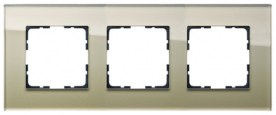 Рамка 3-постовая, стекло  Champagne Gold, G1003GG, Jasmart Electric