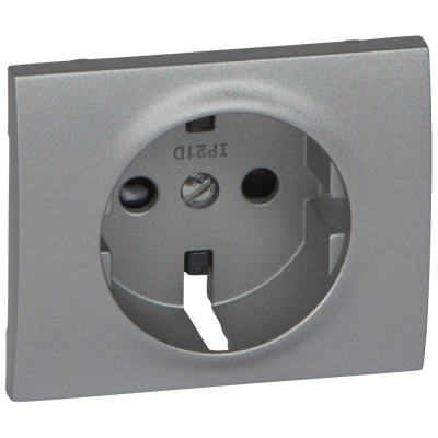 Legrand Лицевая панель - Galea Life - для розетки 2К+З - с защитными шторками - Aluminium, 771321