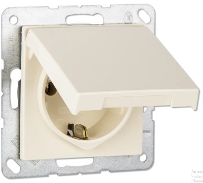 Розетка SCHUKO® с крышкой; термопласт; слоновая кость, EP1420KL