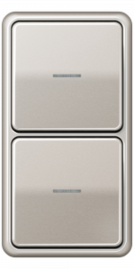 Jung Блок: Выключатель 1-клавишный + Выключатель 1-клавишный, с подсветкой, серия CD 500