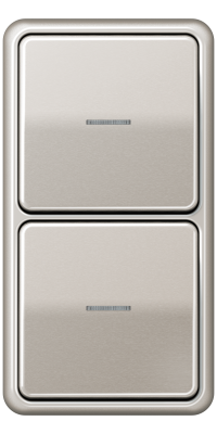 Jung Блок: Выключатель 1-клавишный + Выключатель 1-клавишный, с подсветкой, серия CD 500