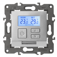 ЭРА 14-4111-03 Elegance Алюминий Терморегулятор универс., 16А, 230В