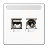 Smart TV розетка (Ethernet + TV) с полем для надписи; термопласт; белый, MMDLS4521WW