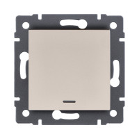 Выключатель 1-клавишный 10А/250В с LED подсветкой, золотой Kollinger REA-S-002GD для Aspekt, Eleganz, Reflex