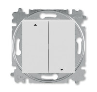 3559H-A89445 16W - Выключатель жалюзи двухклавишный ABB Levit с фиксацией клавиш серый / белый - 2CHH598945A6016