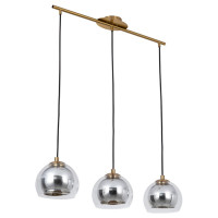 Arte Lamp RASTABAN, Подвес, цвет арматуры - ПОЛИРОВАННАЯ МЕДЬ, цвет плафона/декора - ХРОМ, 3х60W E27, A7984SP-3PB