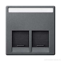 SM Накладка для комп. розетки 2хRJ45 UTP/FTP/STP, антрацит SM Накладка для комп. розетки 2хRJ45 UTP/FTP/STP, антрацит