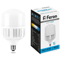 Лампа светодиодная, (50W) 230V Е27-E40 6400K T100, LB-65, Feron 25539