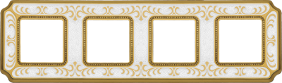 FD01354OPEN Fede Siena Smalto Italiano Рамка 4-ная, Pearl White