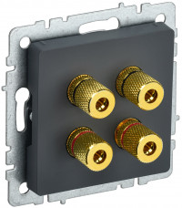 BRITE Аудиорозетка 4-мест. РА10-БрГ граф. IEK, BR-S40-K53