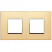 Vimar Накладка Eikon Evo на 4 модуля (2+2) расстояние между центрами 71мм, сатинированное золото, 21643.10