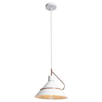 LUSSOLE BOSSIER Подвесной светильник, цвет основания - белый, плафон - металл, 1x60W E27, LSP-8264