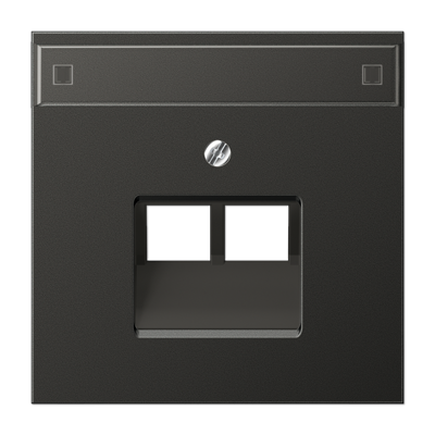 Крышка для сдвоенной телефонной и компютерной розетки  UAE с полем для надписи; антрацит, AL2969-2NAUAAN