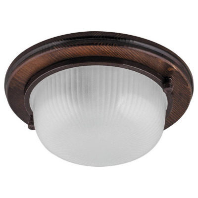 Светильник накладной IP54 , 220V 60Вт  Е27,дерево, орех, круг НБО 03-60-021, 11573, Feron 11573