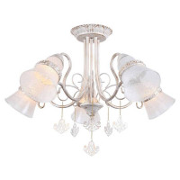 LUSSOLE GILA Люстра потолочная, цвет основания - белый, плафон - стекло (цвет - прозрачный), 5x40W E14, LSP-8100