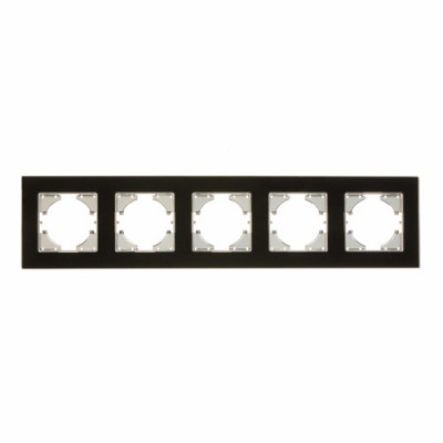 С1150-031 GUSI UGRA РАМКА 5-местная, стекло, цвет чёрный., С1150-031