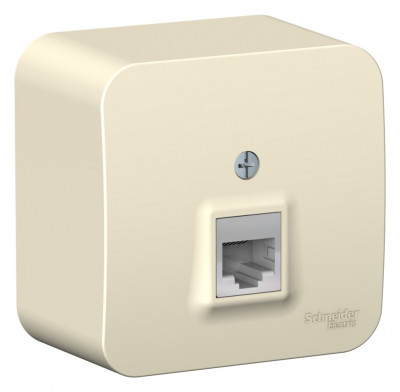 BLNIA045002 - BLANCA О/У РОЗЕТКА компьютерная RJ45, кат.5E, ИЗОЛ.ПЛ., МОЛОЧНЫЙ, Systeme Electric