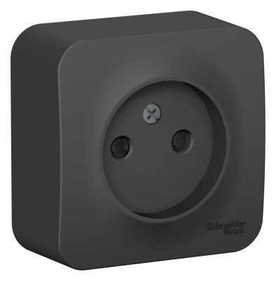 BLANCA О/У РОЗЕТКА без заземл. со шторк. ИЗОЛ.ПЛ., 16А, 250В, АНТРАЦИТ