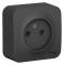 BLANCA О/У РОЗЕТКА без заземл. со шторк. ИЗОЛ.ПЛ., 16А, 250В, АНТРАЦИТ