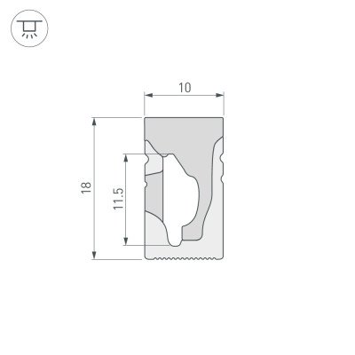 Силиконовый профиль WPH-FLEX-1018-SIDE-S10-5m WHITE (Arlight, Силикон), 040269